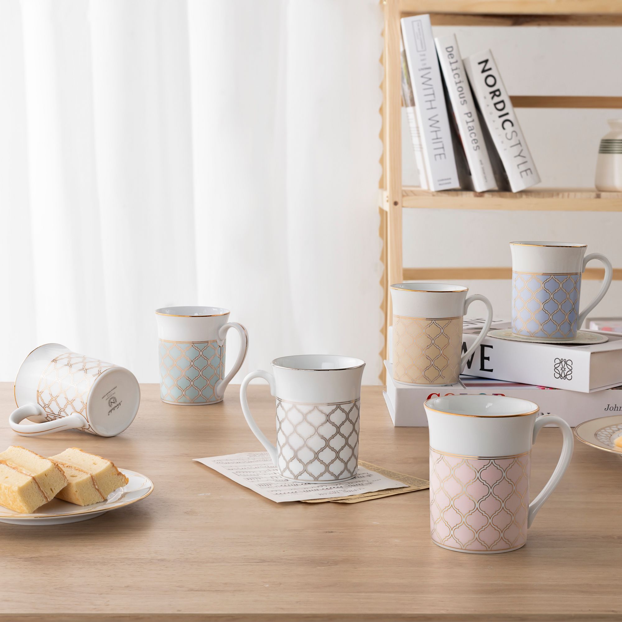 Cốc (ly) uống nước, cà phê dung tích 310ml sứ trắng | Noritake Eternal Mint 1742L - Q001EA