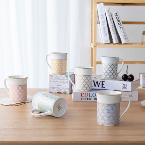  Cốc (ly) uống nước, cà phê dung tích 310ml sứ trắng | Noritake Eternal Carmel 1745L - Q001EA 