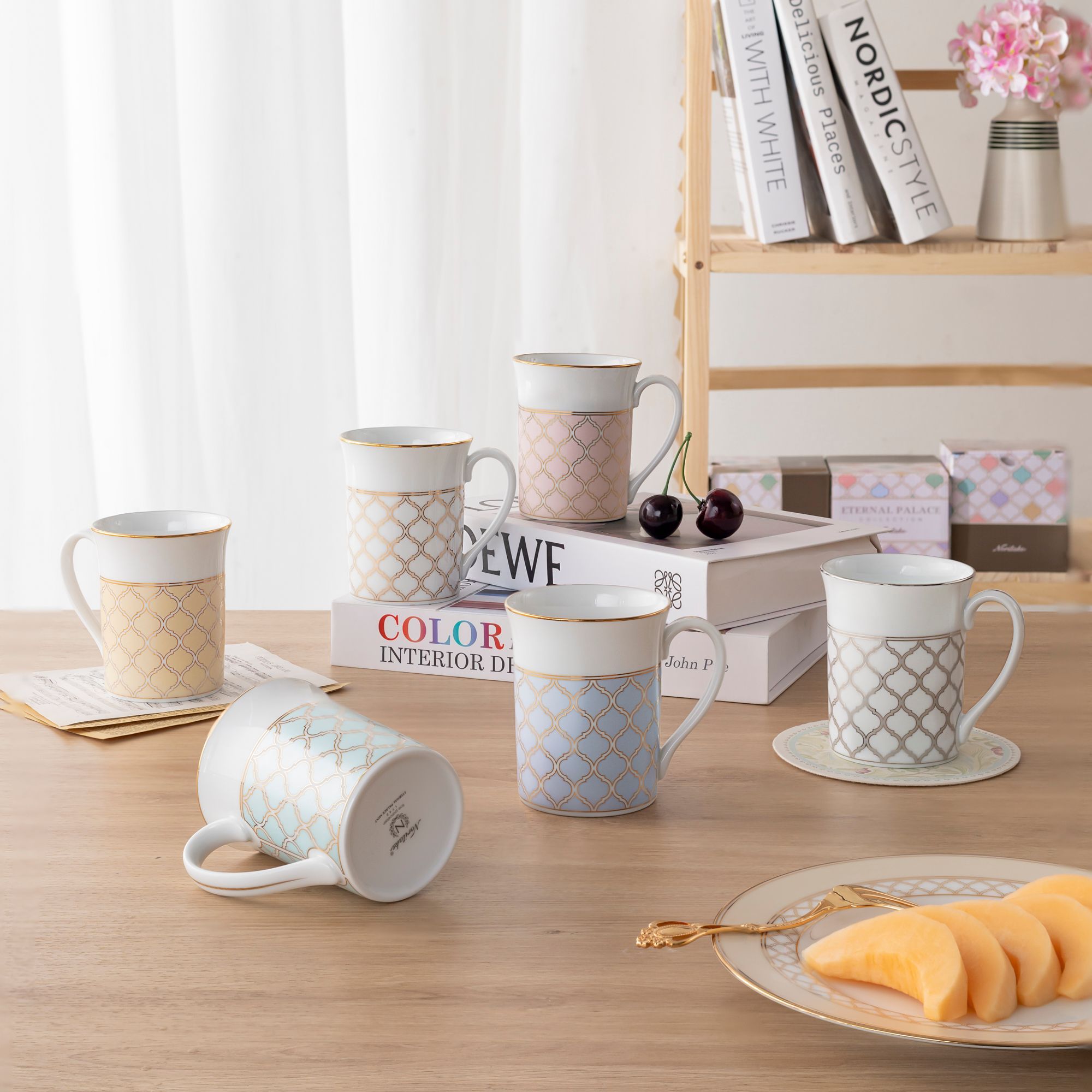 Cốc (ly) uống nước, cà phê dung tích 310ml sứ trắng | Noritake Eternal Mint 1742L - Q001EA