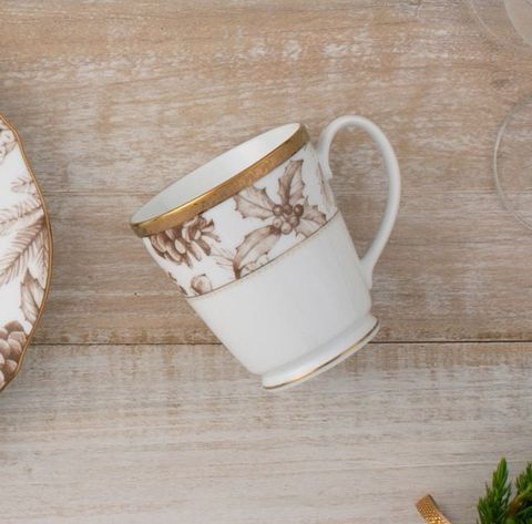  Cốc (ly) uống nước, cà phê 370ml phiên bản Giáng Sinh sứ trắng | Noritake Charlotta Holiday 1716-2L - T91058K 