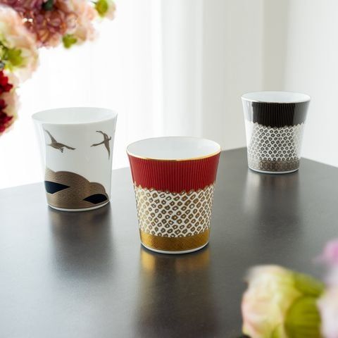 Cốc (ly) uống nước, uống trà chim hạc 350ml sứ trắng cao cấp Nhật Bản | Noritake Atehaka 1685J - T2181