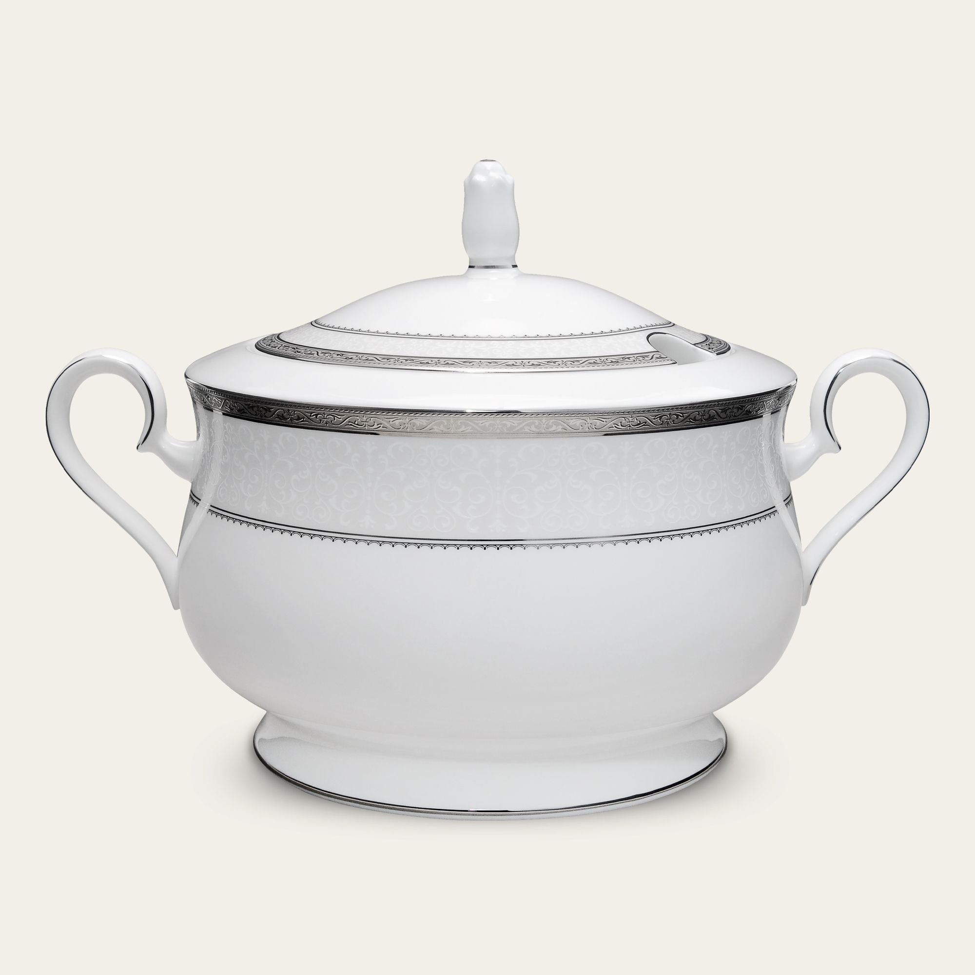 Âu cơm (thố cơm) có nắp dung tích 4.200ml sứ xương | Noritake Odessa Platinum 4875L - 97256