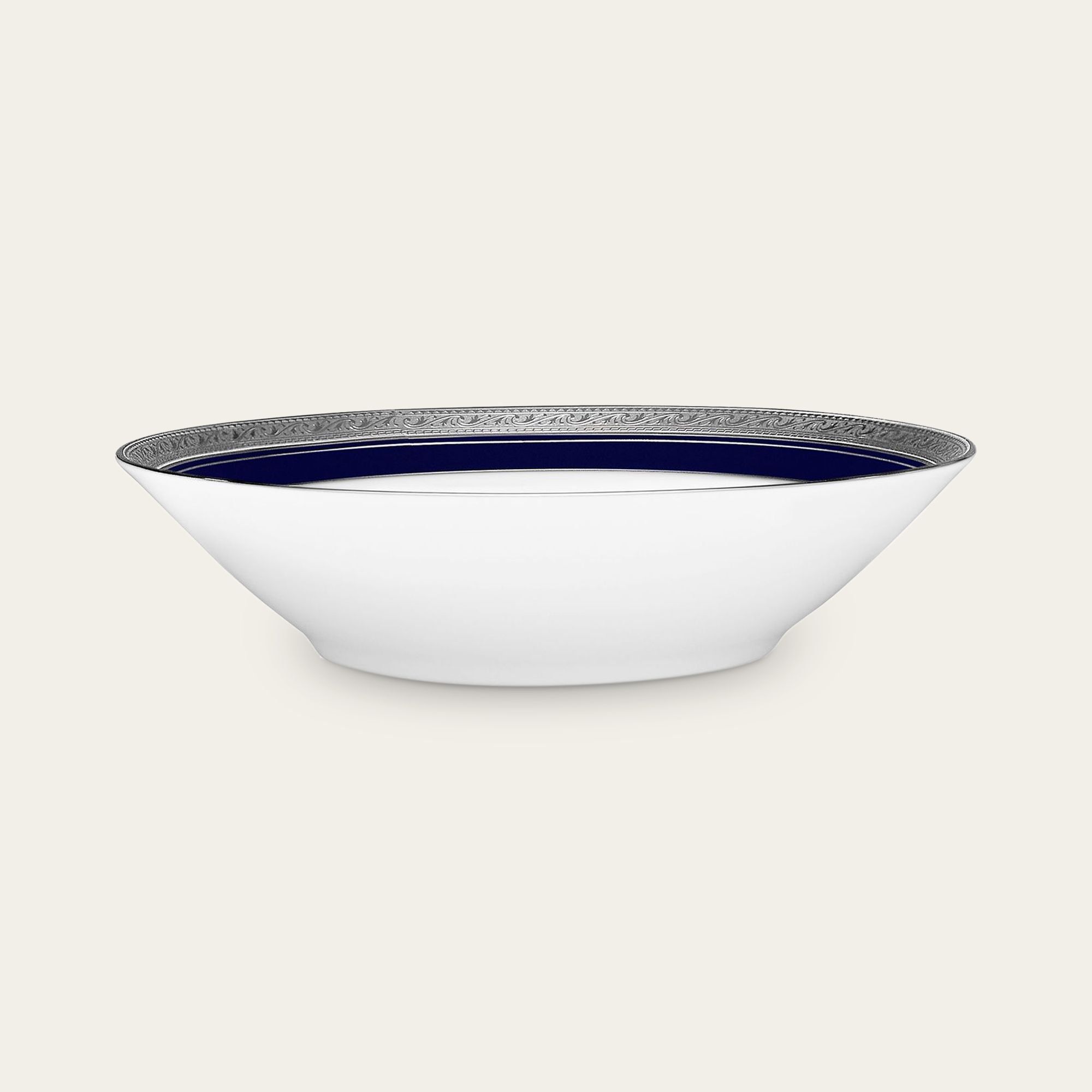 Bát (tô) đa năng 19cm dung tích 600ml đựng soup, đồ chiên xào sứ trắng | Noritake Crestwood Cobalt Platinum 4170L - 91997