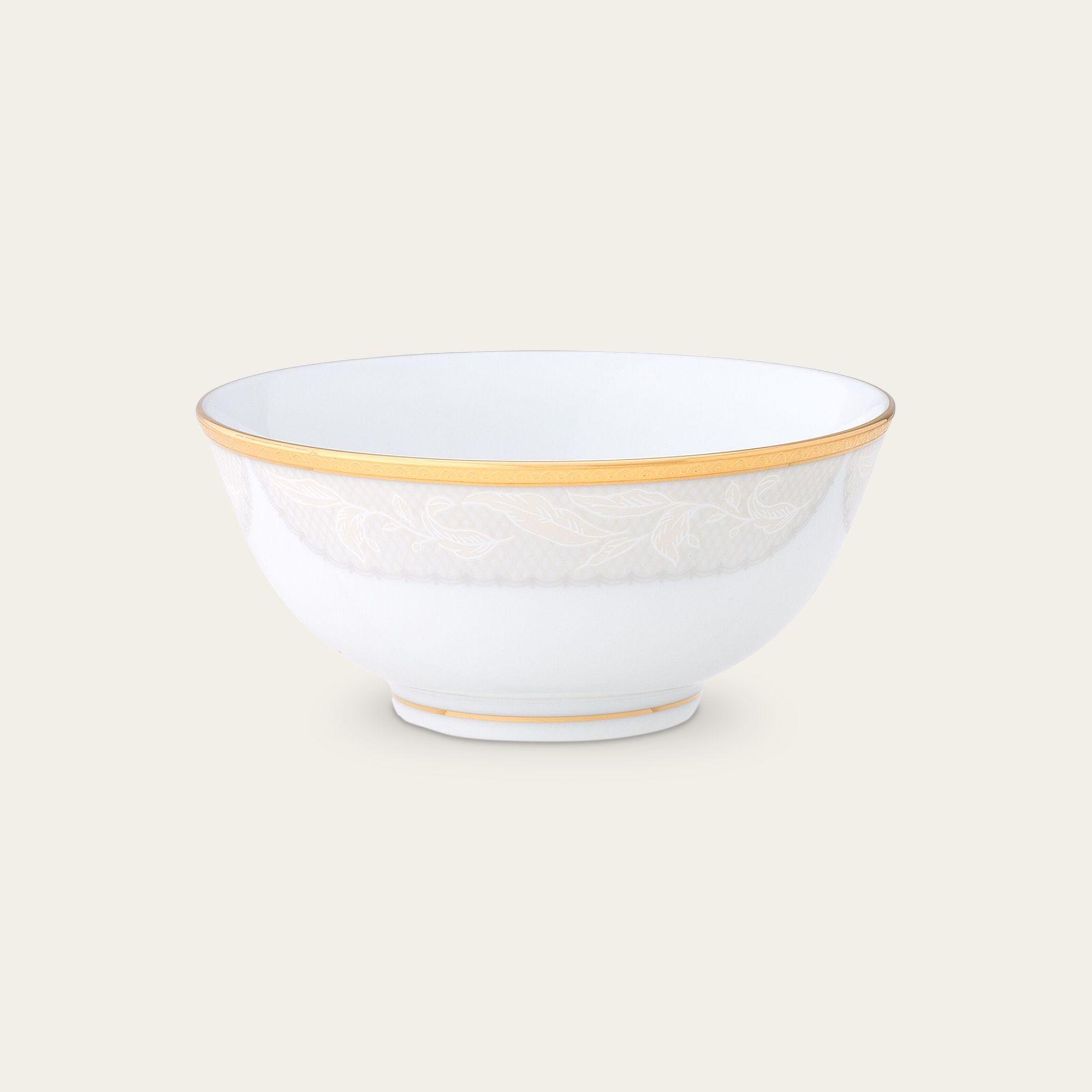 Bát mỳ (tô mỳ) đường kính 16,2cm dung tích 850ml sứ trắng | Noritake Flanders Gold 1714L - 91895