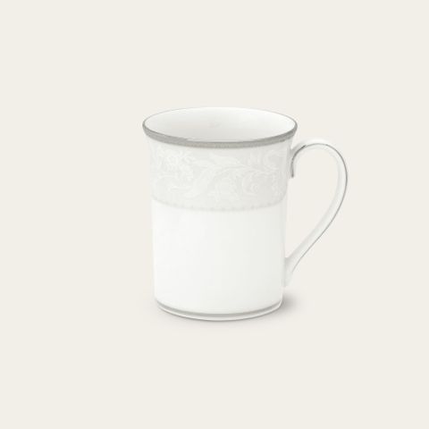  Cốc (ly) uống nước, cà phê dung tích 310ml sứ trắng | Noritake Flanders Platinum 1715L - T91332K 