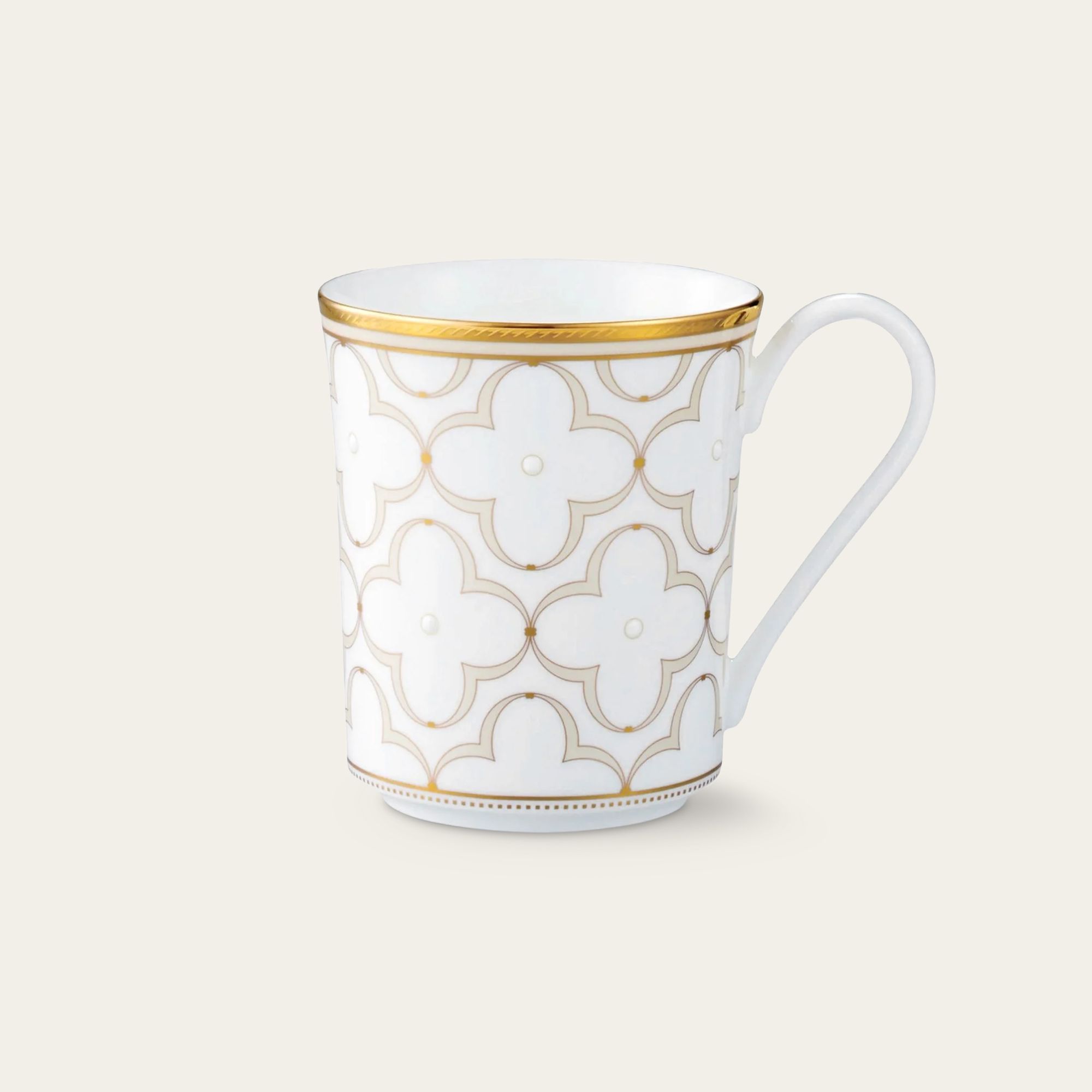 Cốc (ly) uống nước, cà phê dung tích 395ml sứ xương | Noritake Trefolio Gold 4945L - T93656