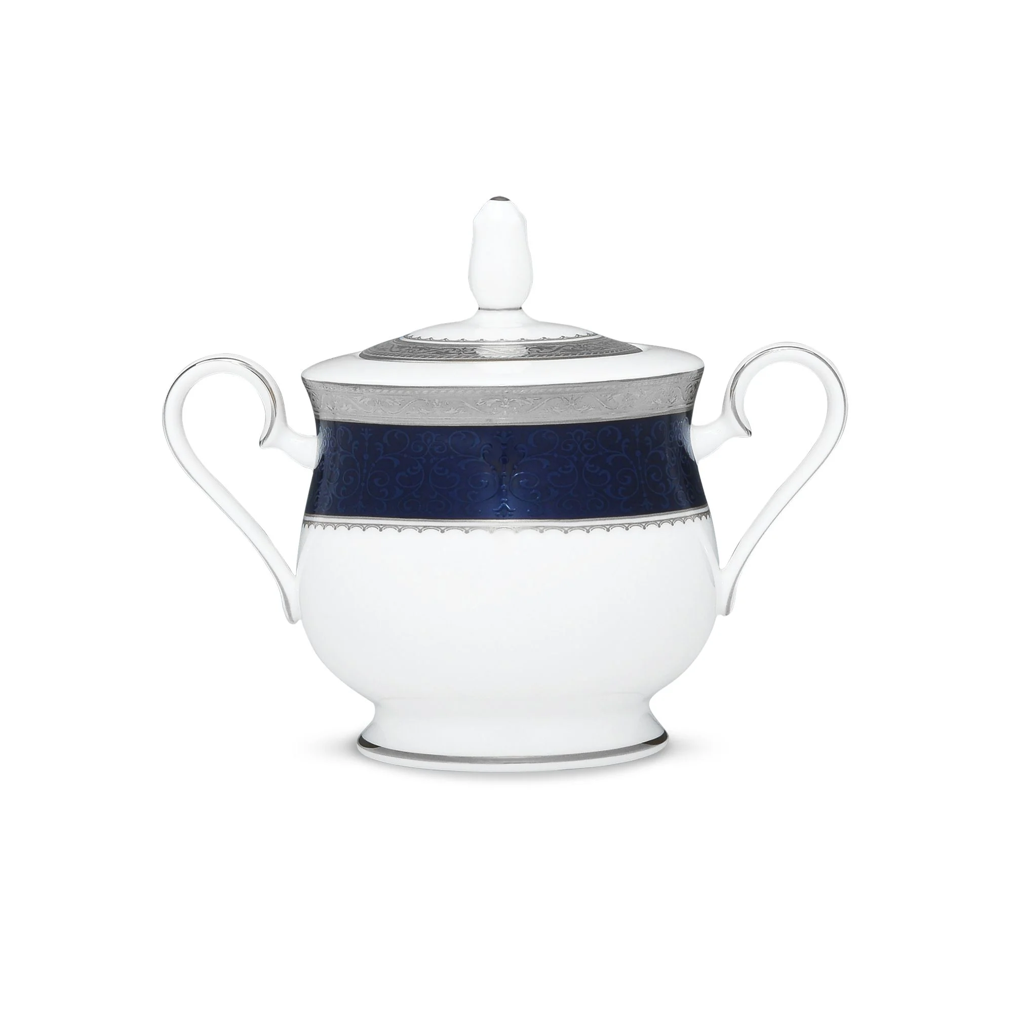 Bình (hũ) đường có nắp đậy dung tích 350ml sứ xương | Noritake Odessa Cobalt Platinum 4922L - 97227