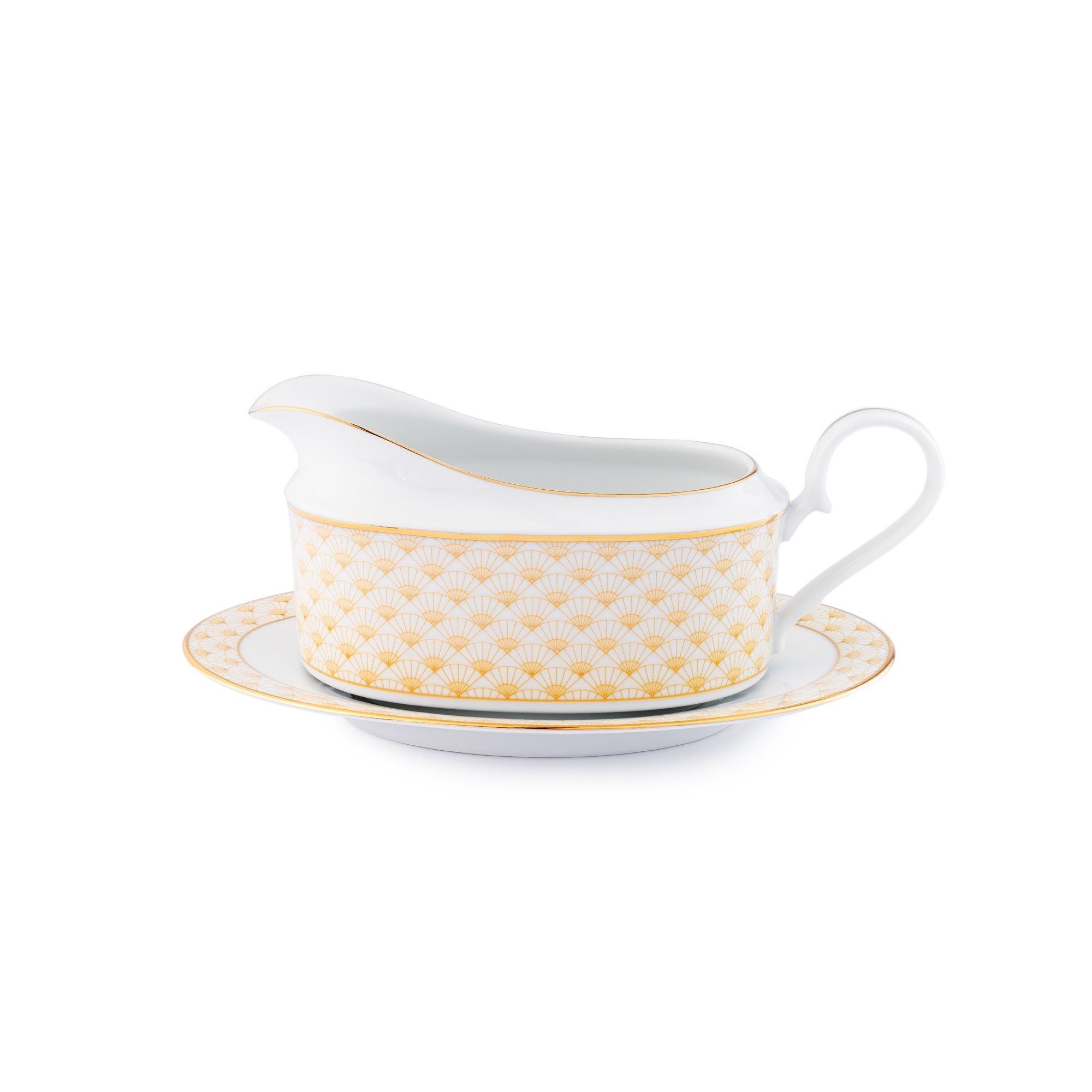 Bình (hũ) đựng nước xốt dung tích 500ml kèm đĩa lót | Noritake Trocadero Gold 1787L - 91048