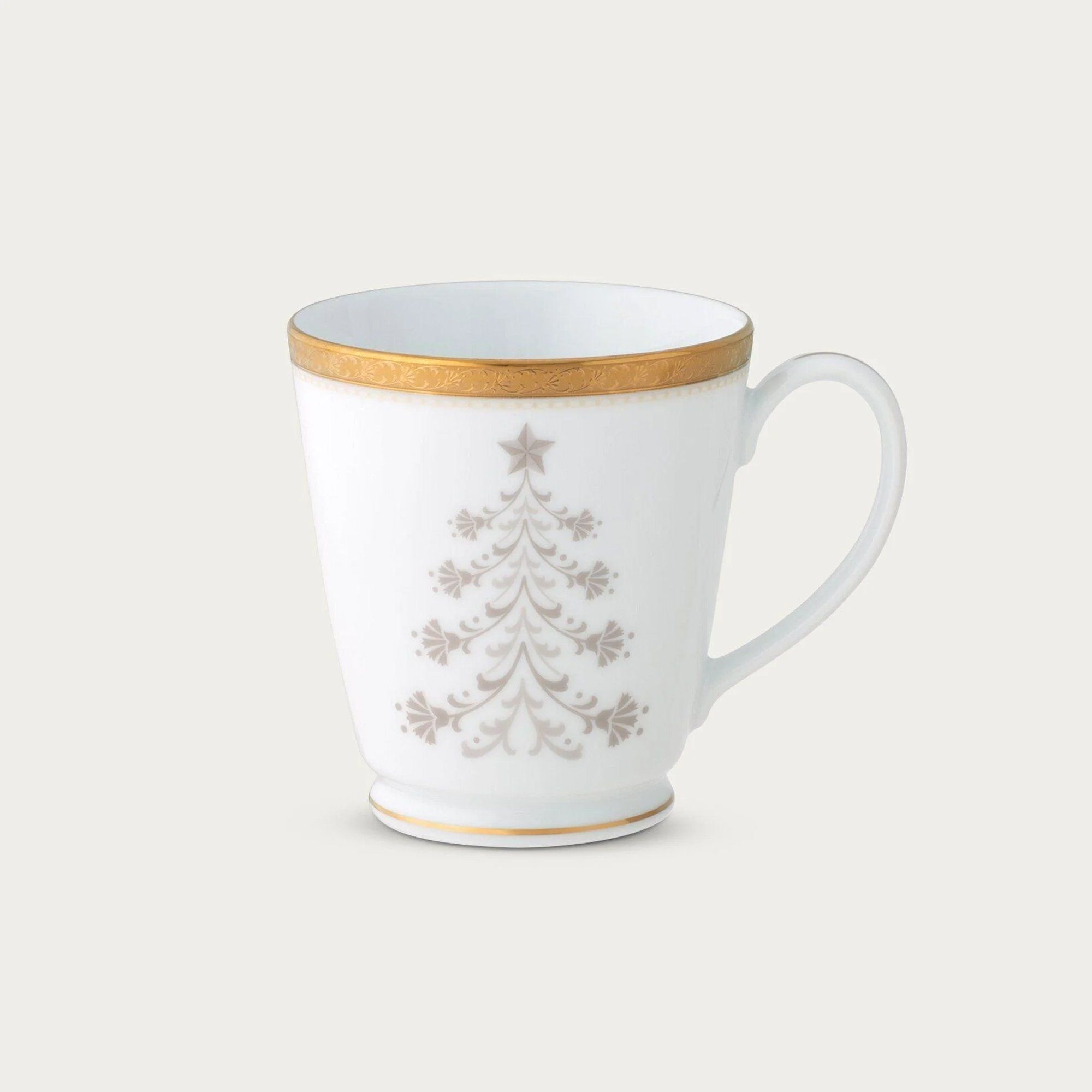 Cốc (ly) uống nước, cà phê 370ml phiên bản Giáng Sinh sứ trắng | Noritake Charlotta Holiday 1716-3L - T91058K