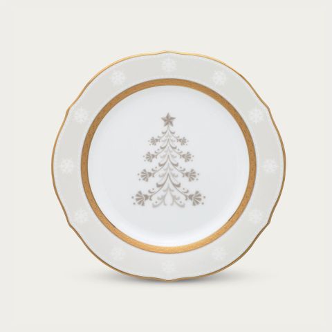  Đĩa tròn cỡ vừa (loại đặc biệt) 23cm phiên bản Giáng Sinh sứ trắng | Noritake Charlotta Holiday 1716-3L - 91310 