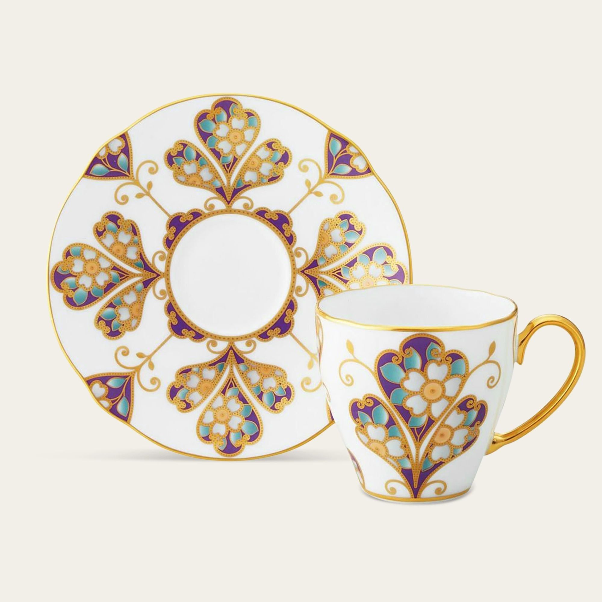 Chén trà (tách cà phê) dung tích 160ml kèm đĩa lót sứ trắng cao cấp | Noritake The Homage Collection H-771J - T2403