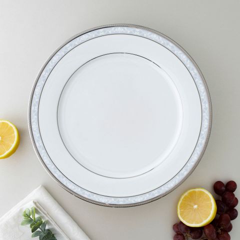  Đĩa tròn cỡ lớn đường kính 26,9cm sứ trắng | Noritake Hampshire Platinum 4336L - 91320 