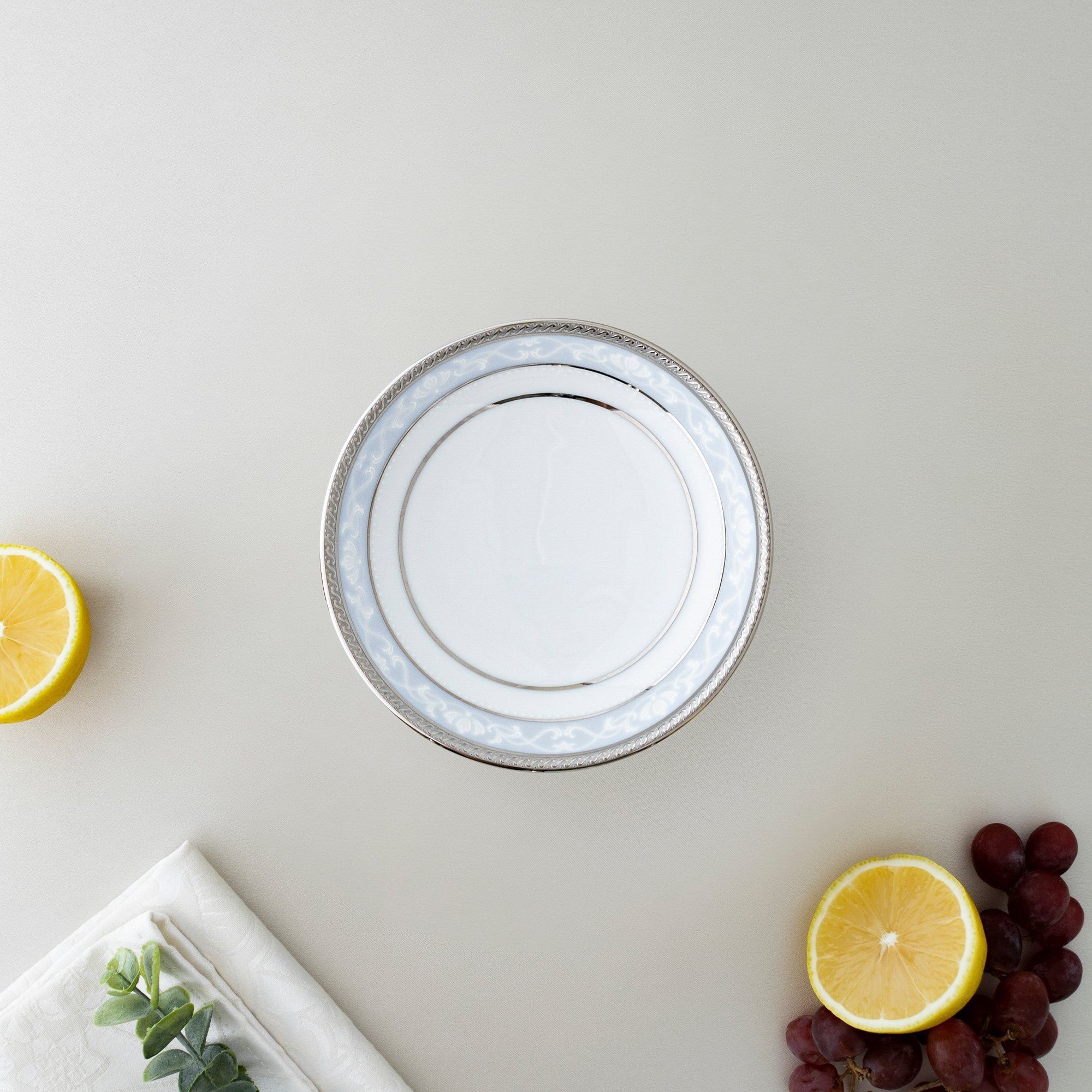 Đĩa tròn 9,8cm đựng nước chấm, gia vị sứ trắng | Noritake Hampshire Platinum 4336L - 91419