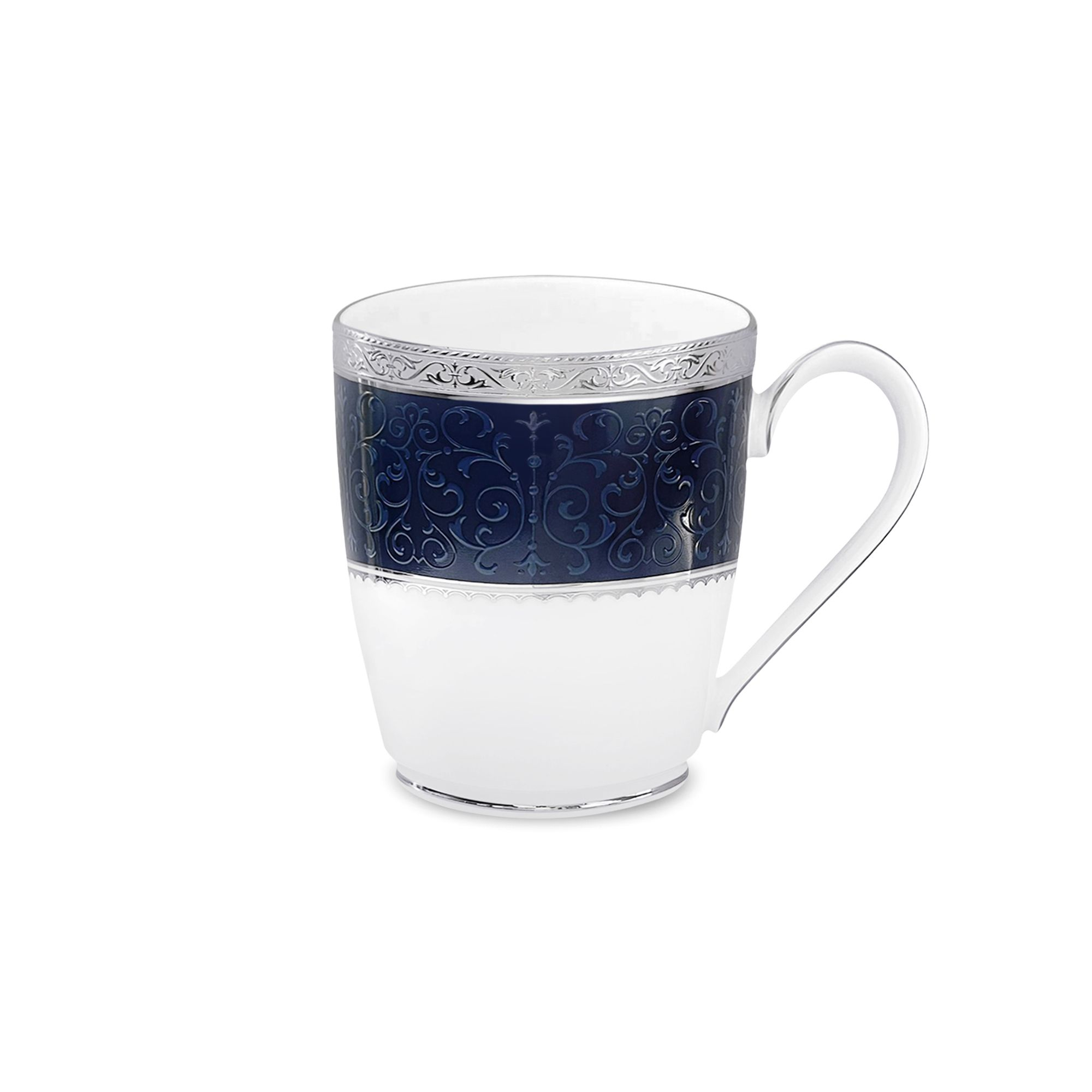 Cốc (ly) uống nước, cà phê dung tích 295ml sứ xương | Noritake Odessa Cobalt Platinum 4922L - T97280