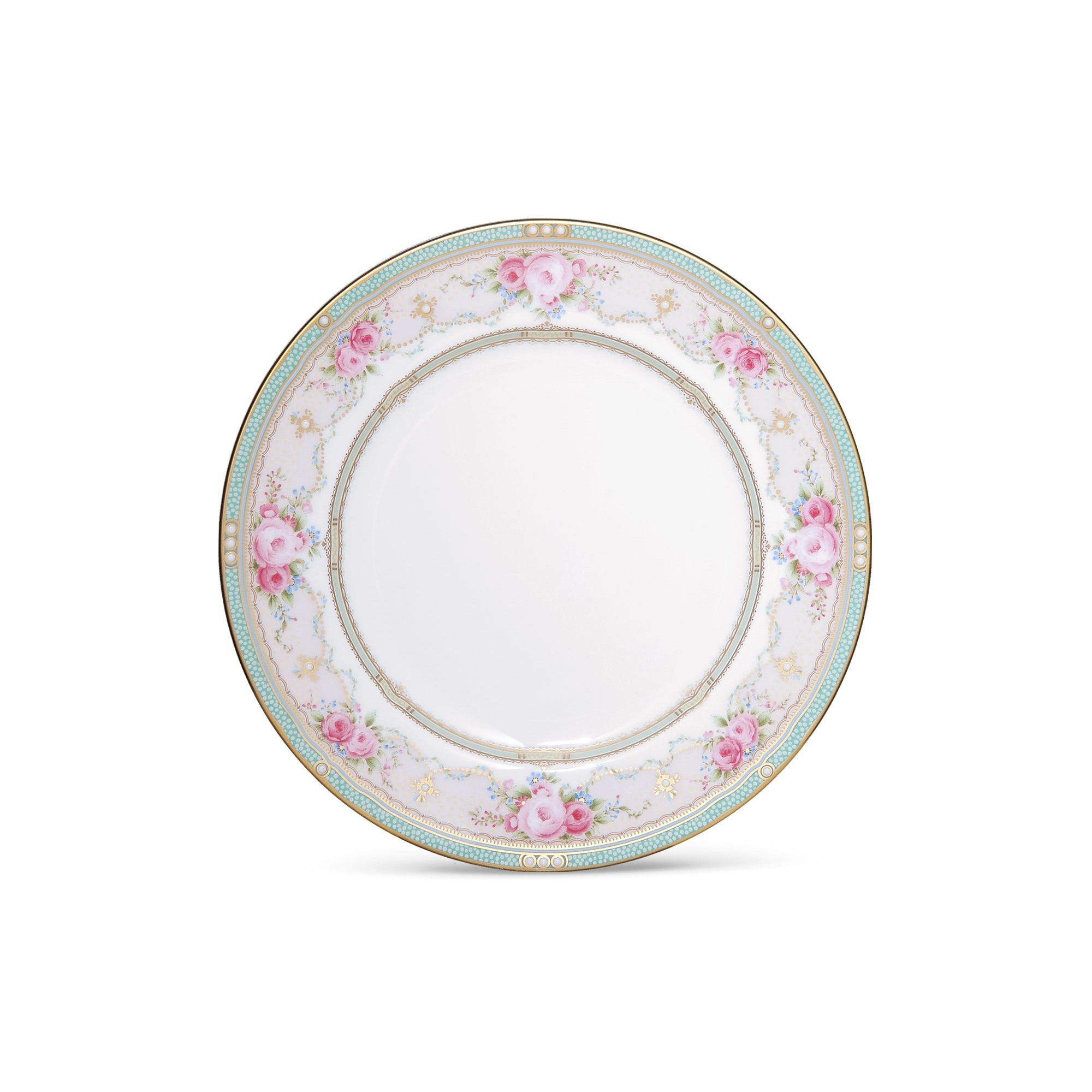 Đĩa tròn cỡ vừa đường kính 21,2cm sứ xương | Noritake Palace Rose 4863L - 97211