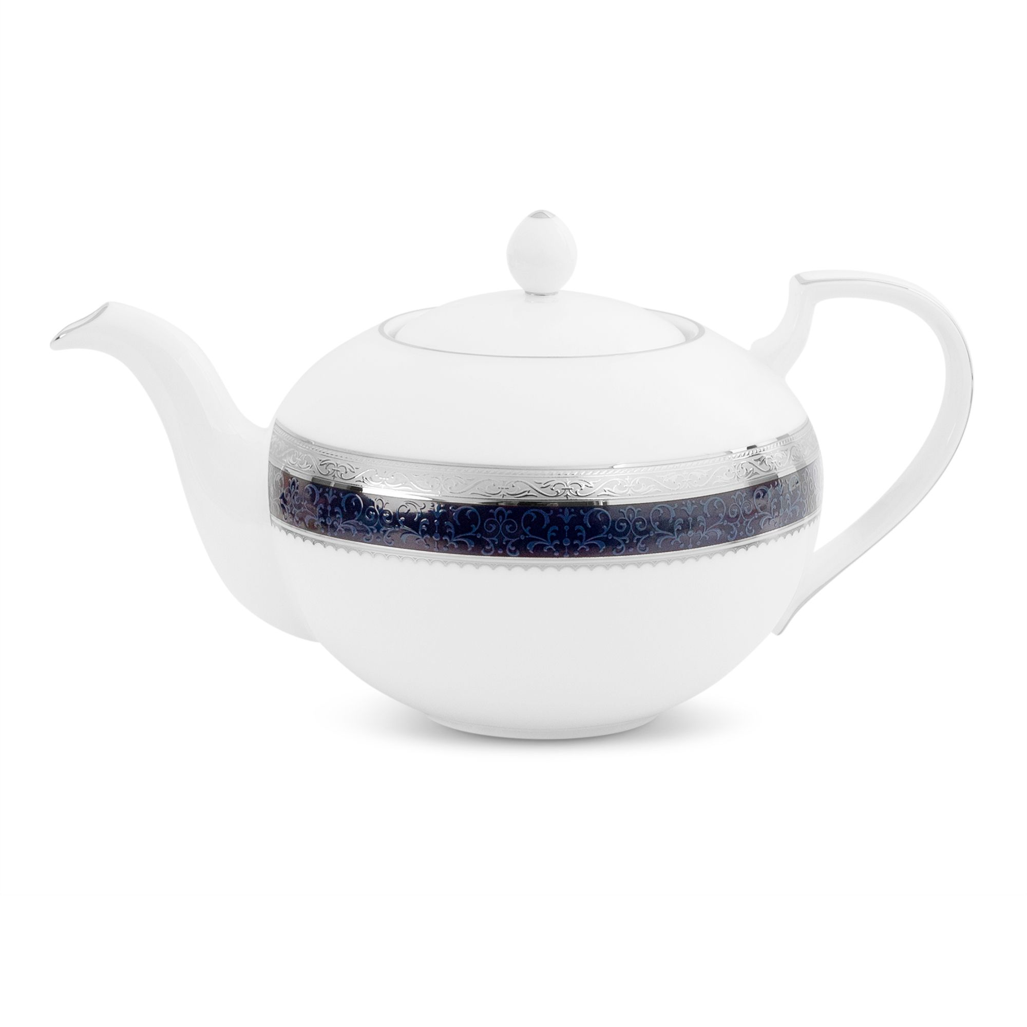 Ấm trà (bình trà) dung tích 1.150ml sứ xương | Noritake Odessa Cobalt Platinum 4922L - 59533A