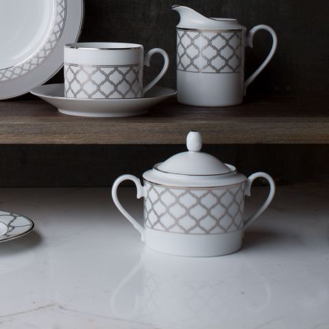  Bình (hũ) đường có nắp đậy dung tích 360ml sứ trắng | Noritake Eternal Palace 1717L - 91027 