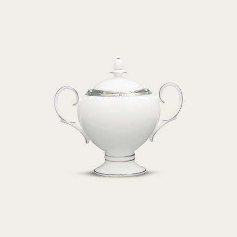  Bình (hũ) đường có nắp đậy dung tích 325ml sứ xương | Noritake Rochelle Platinum 4795L - 50727A 