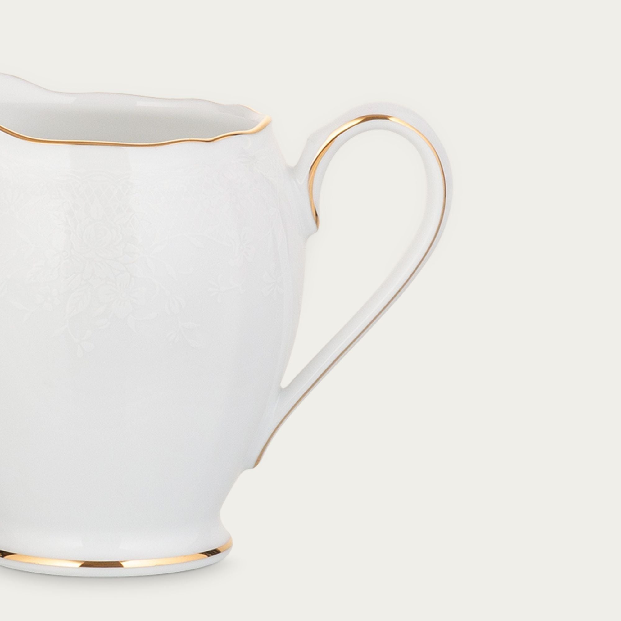 Bình (hũ) đựng sữa dung tích 180ml sứ trắng | Noritake Princess Bouquet Gold 1660L - 94428