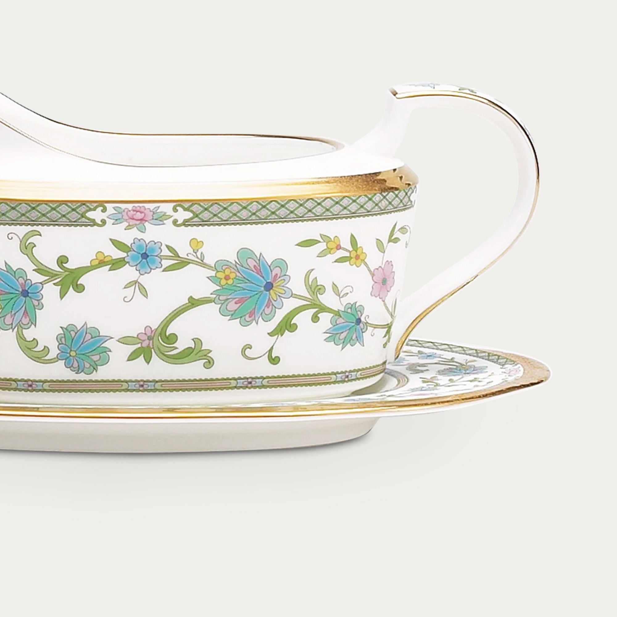 Bình (hũ) đựng nước xốt dung tích 580ml kèm đĩa lót sứ xương Nhật Bản | Noritake Yoshino 9983J - 59541