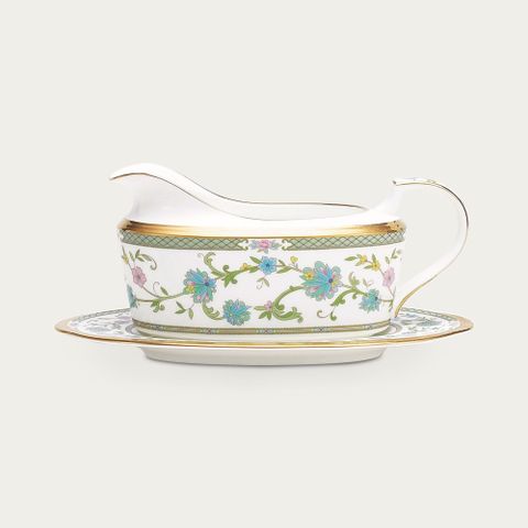  Bình (hũ) đựng nước xốt dung tích 580ml kèm đĩa lót sứ xương Nhật Bản | Noritake Yoshino 9983J - 59541 