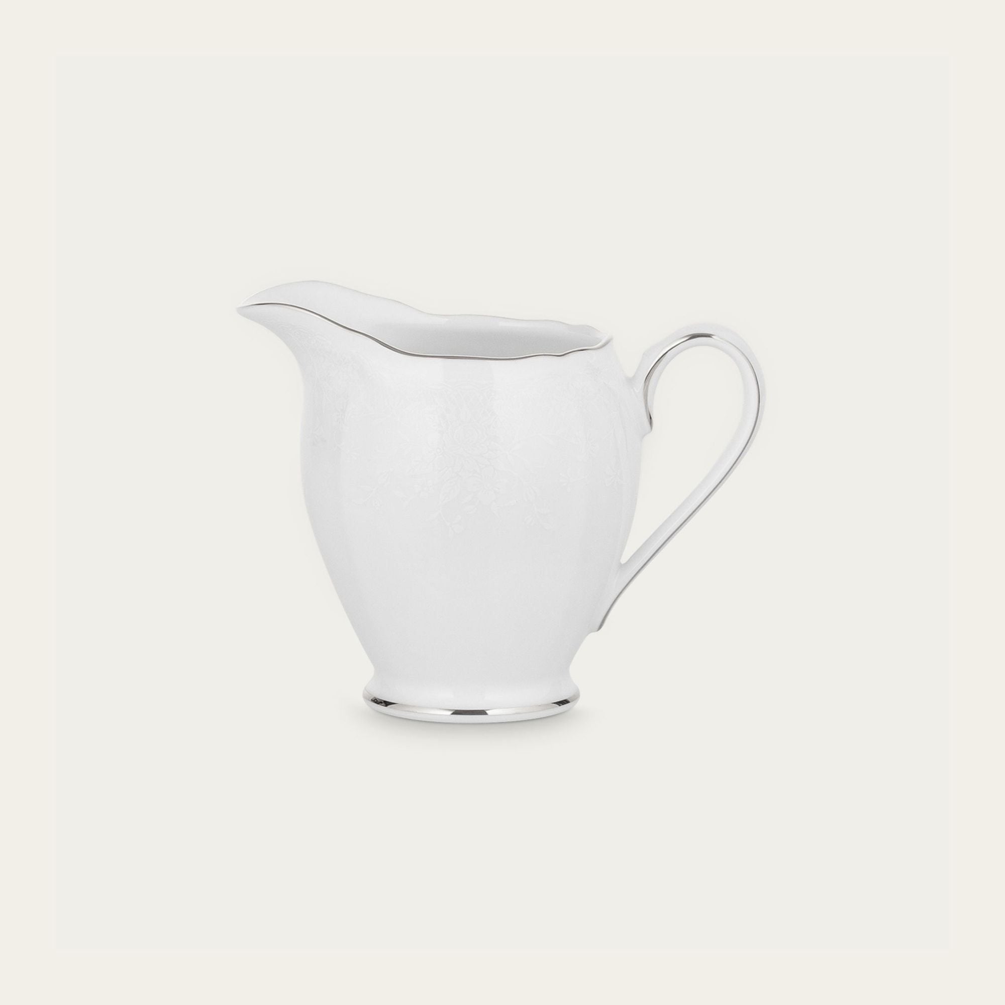 Bình (hũ) đựng sữa dung tích 180ml sứ trắng | Noritake Princess Bouquet Platinum 1661L - 94428