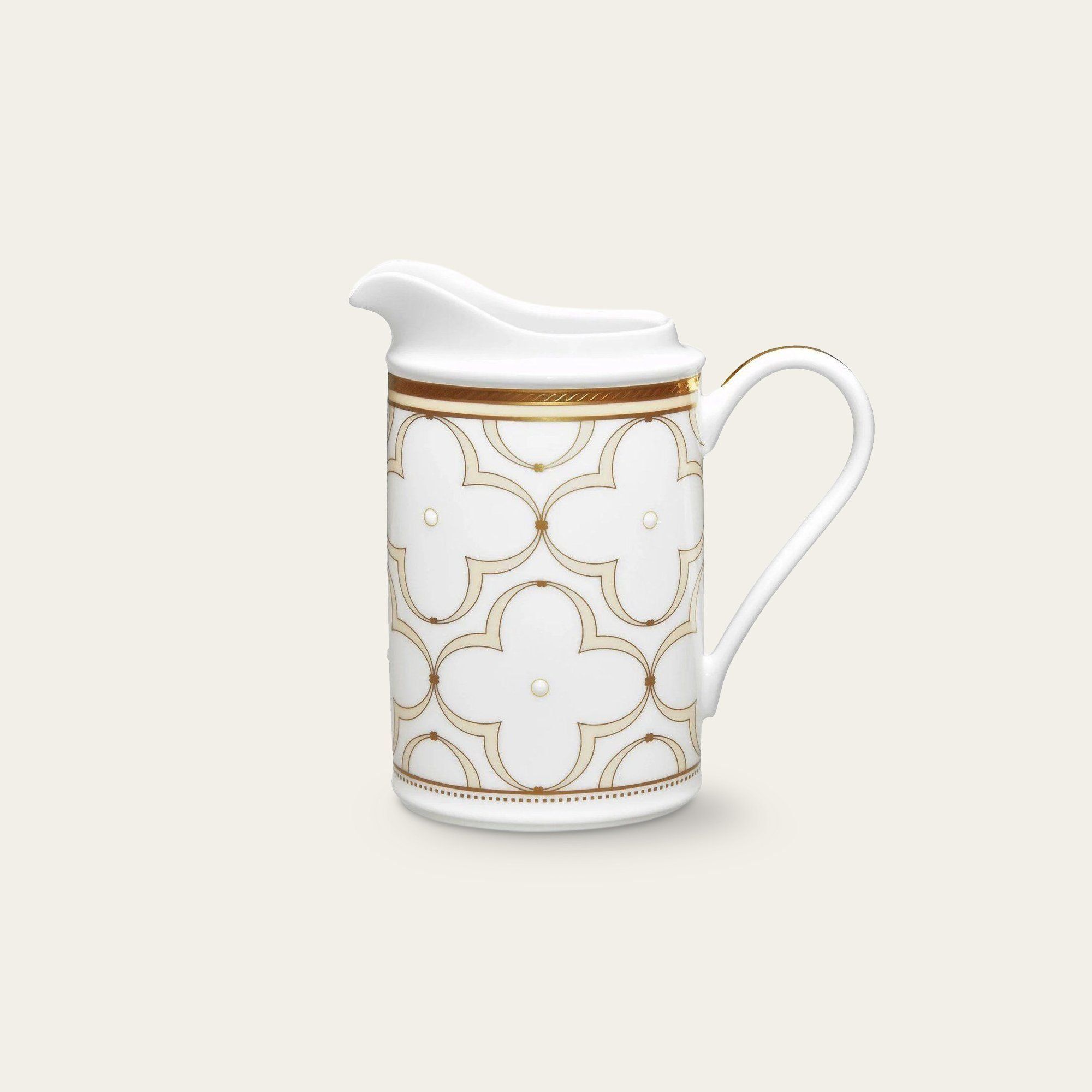 Bình (hũ) đựng sữa loại quai tròn dung tích 315ml sứ xương | Noritake Trefolio Gold 4945L - 93662