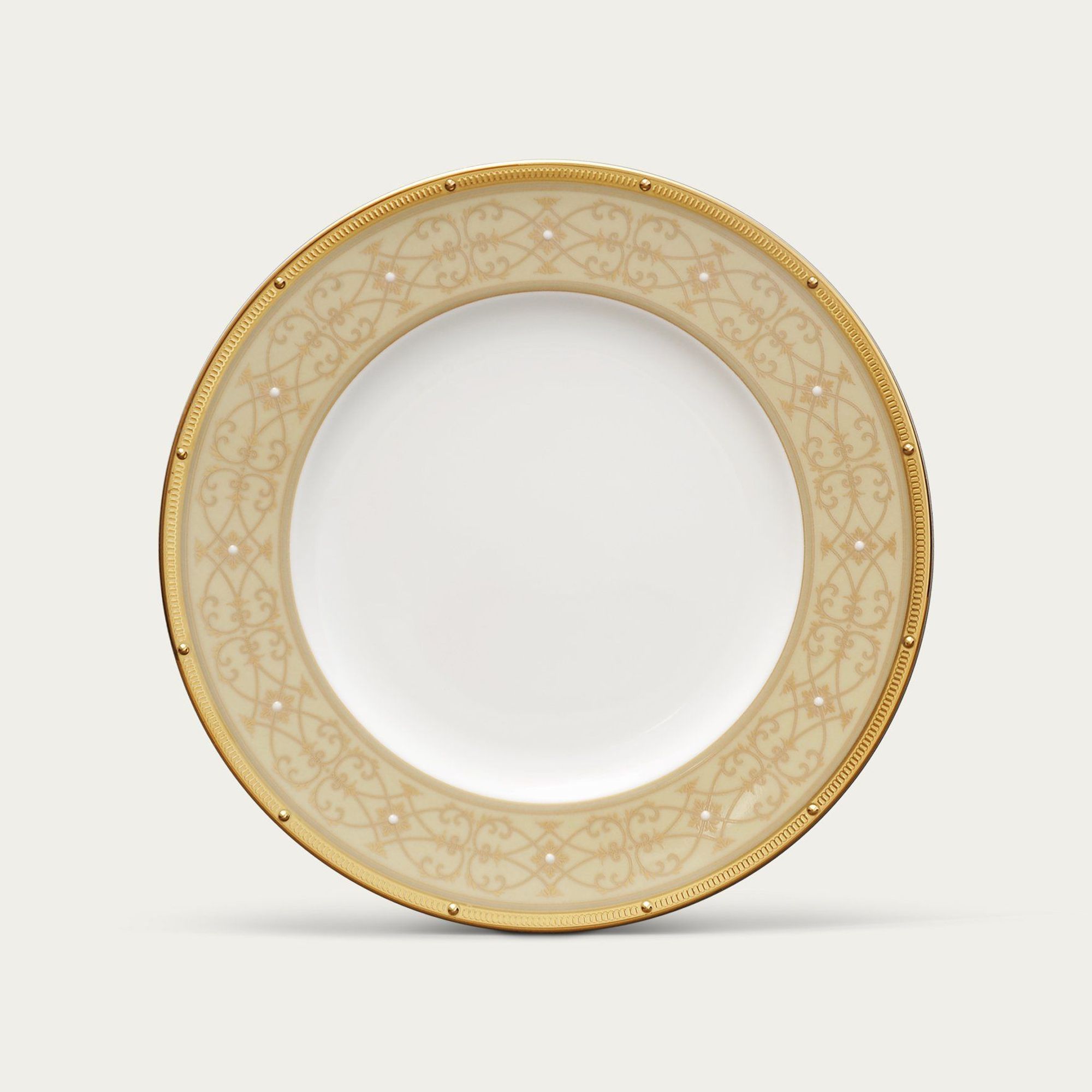 Đĩa tròn cỡ vừa (loại đặc biệt) đường kính 23,4cm sứ xương | Noritake Rochelle Gold 4796-1L - 97216