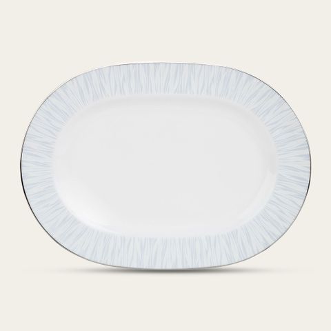  Đĩa Oval cỡ nhỏ (SM) dài 30,4cm sứ trắng | Noritake Glacier Platinum 1702L - 91045 