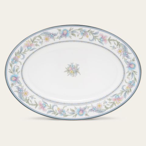 Đĩa Oval cỡ vừa (MD) dài 36,8cm sứ xương | Noritake Jardin Fleuri 4910L - 97244 