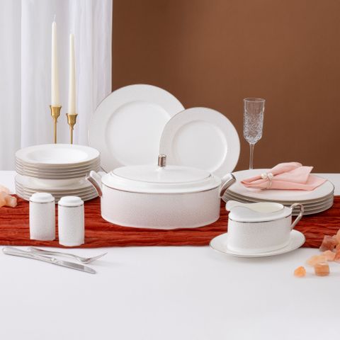  Bộ đĩa ăn kiểu Âu 22 món (cho 6 người) sứ xương | Noritake Broome Street 4913L - D024AP 
