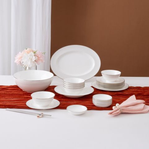  Bộ bát đĩa ăn châu Á cơ bản 22 món (cho 6 người) sứ xương | Noritake Broome Street 4913L - D022AB 