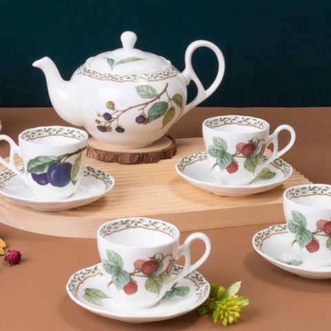  Bộ ấm chén uống trà nhỏ (ấm 600ml, chén 105ml) 13 món sứ xương | Noritake Orchard Garden 4911L - T014S 