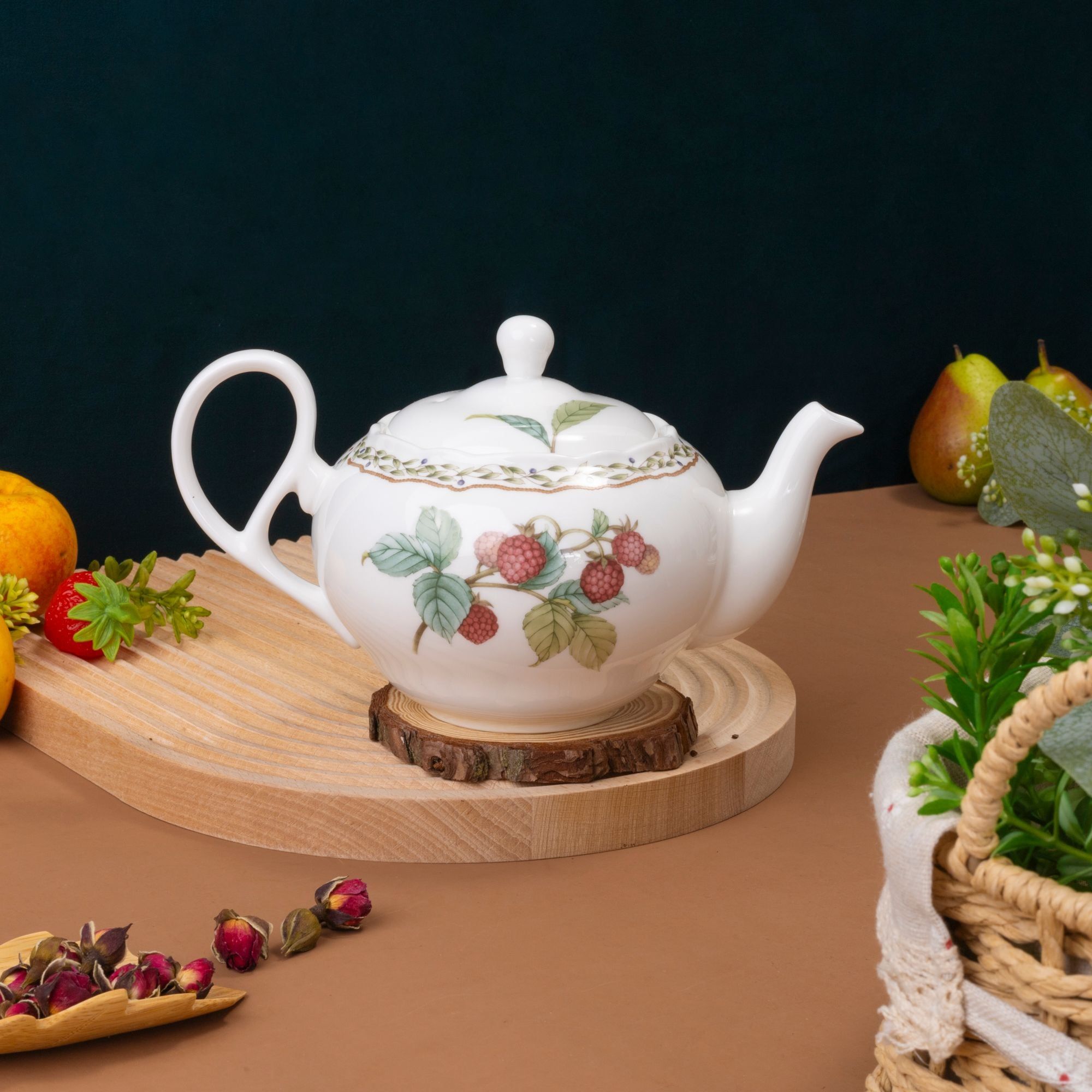Bộ ấm chén uống trà nhỏ (ấm 600ml, chén 105ml) 13 món sứ xương | Noritake Orchard Garden 4911L - T014S