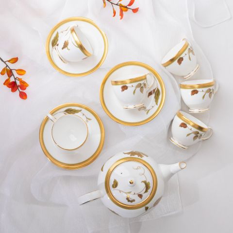  Bộ ấm chén uống trà nhỏ (ấm 650ml, chén 105ml) 13 món sứ xương | Noritake Islay 4885L - T014S 