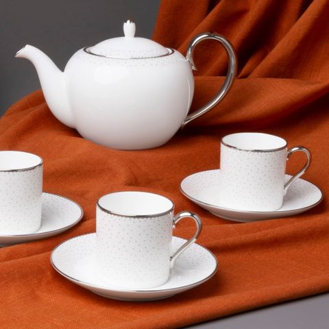  Bộ ấm chén uống trà nhỏ (ấm 520ml, chén 90ml) 13 món sứ xương | Noritake Broome Street 4913L - T014S 