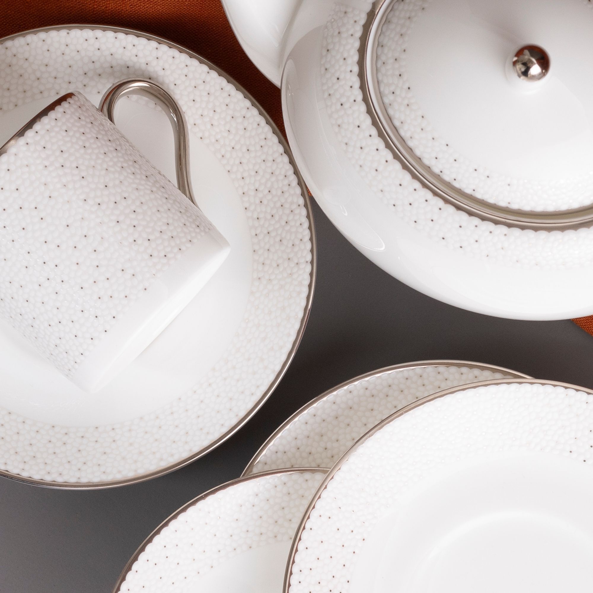 Bộ ấm chén uống trà nhỏ (ấm 520ml, chén 90ml) 13 món sứ xương | Noritake Broome Street 4913L - T014S