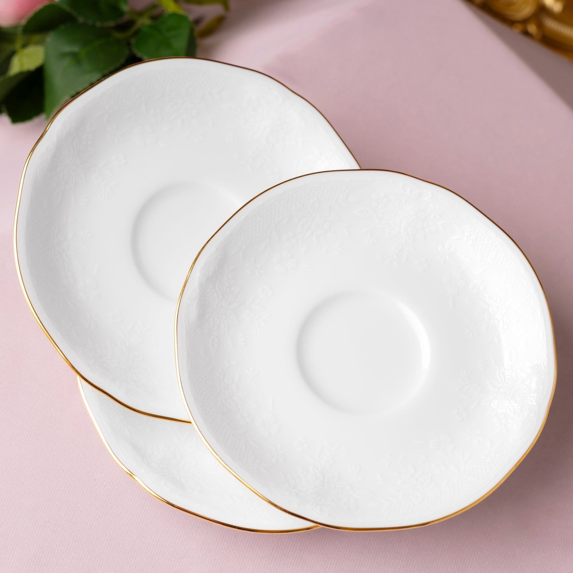 Bộ ấm chén uống trà nhỏ (ấm 950ml, chén 115ml) 13 món sứ trắng | Noritake Princess Bouquet Gold 1660L - T014S