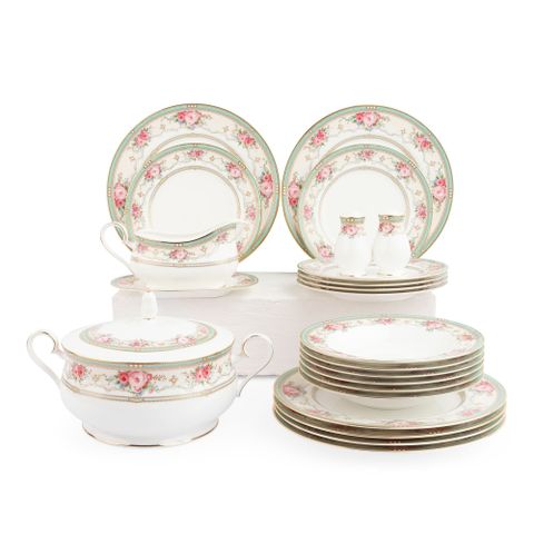  Bộ đĩa ăn kiểu Âu 22 món (cho 6 người) sứ xương | Noritake Palace Rose 4863L - D024AN 