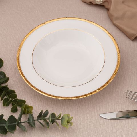  Bộ bát đĩa ăn châu Á đầy đủ 38 món (cho 6 người) sứ xương | Noritake Rochelle Gold 4796L - D038AC 