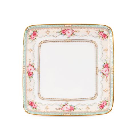 Đĩa vuông cỡ nhỏ cạnh dài 19,1cm sứ xương | Noritake Palace Rose 4863L - 97317 