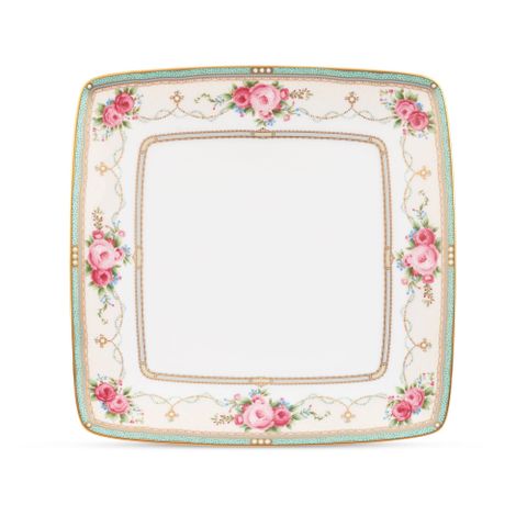  Đĩa vuông cỡ lớn cạnh dài 27cm sứ xương | Noritake Palace Rose 4863L - 97318 