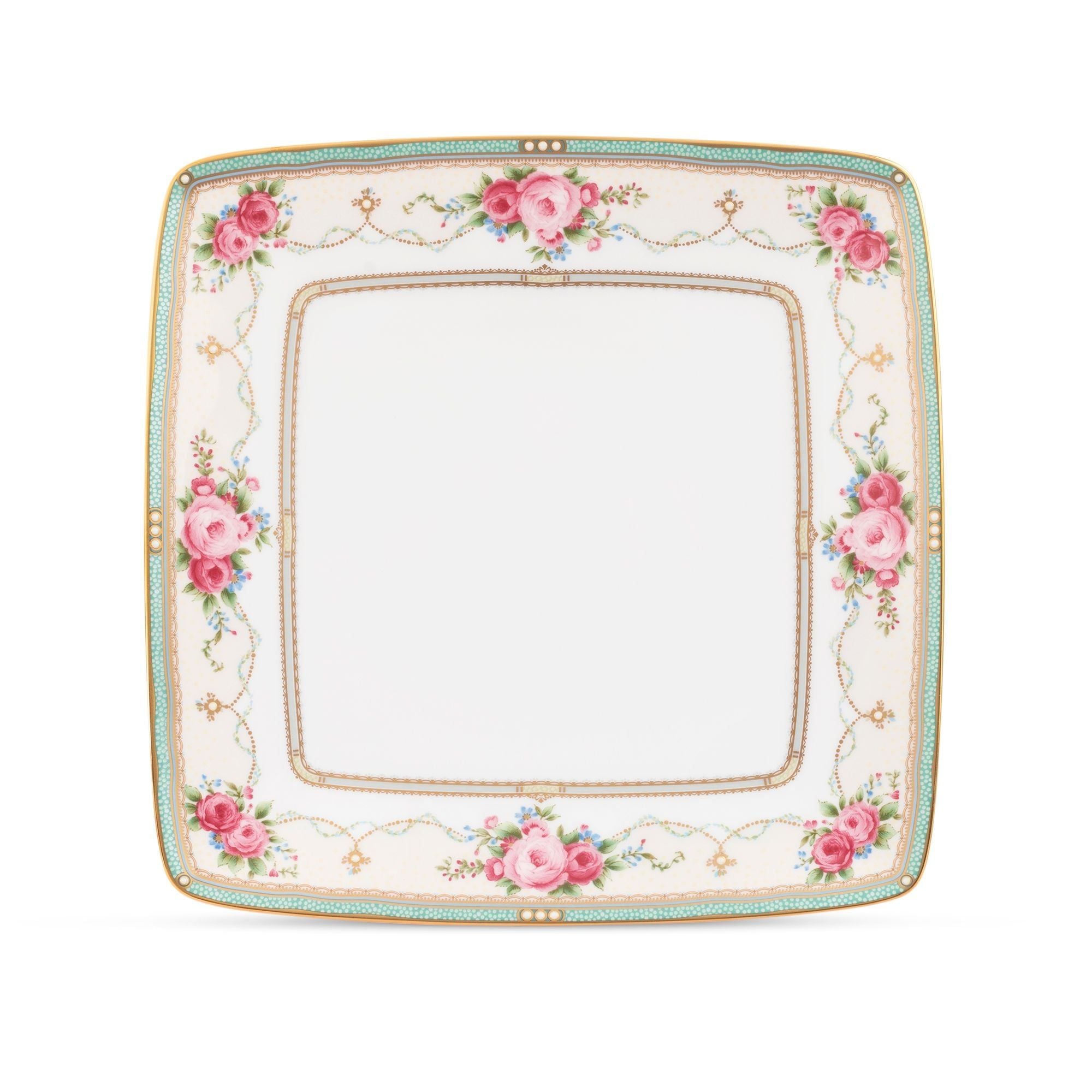 Đĩa vuông cỡ lớn cạnh dài 27cm sứ xương | Noritake Palace Rose 4863L - 97318