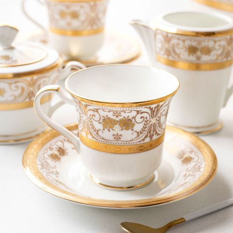  Bộ ấm chén uống trà (ấm 1.440ml, chén 220ml) 15 món sứ xương Nhật Bản | Noritake Georgian Palace 4858J - T017L 