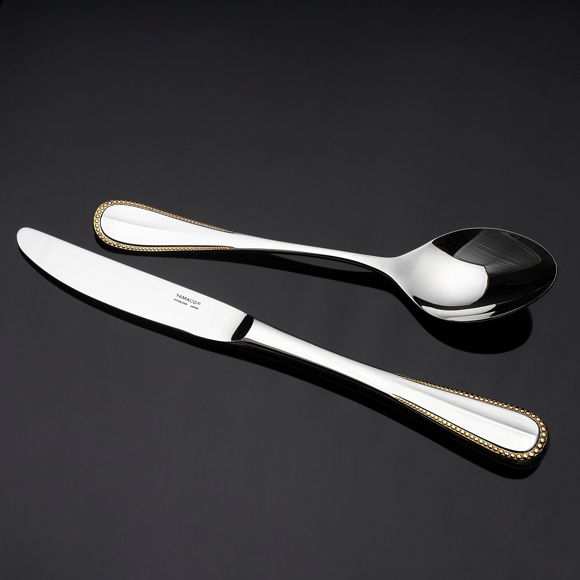 Bộ dao muỗng nĩa (dao thìa dĩa) 25 món mạ vàng cho 5 người | Yamaco Elegance G/A ELAS - 25