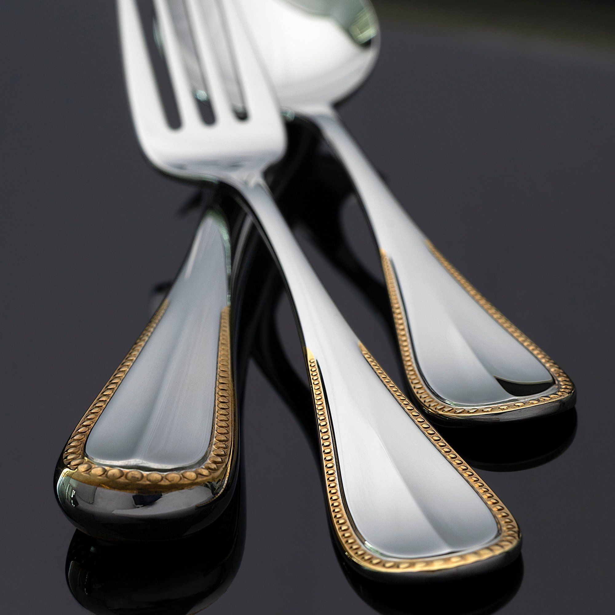 Bộ dao muỗng nĩa (dao thìa dĩa) 25 món mạ vàng cho 5 người | Yamaco Elegance G/A ELAS - 25