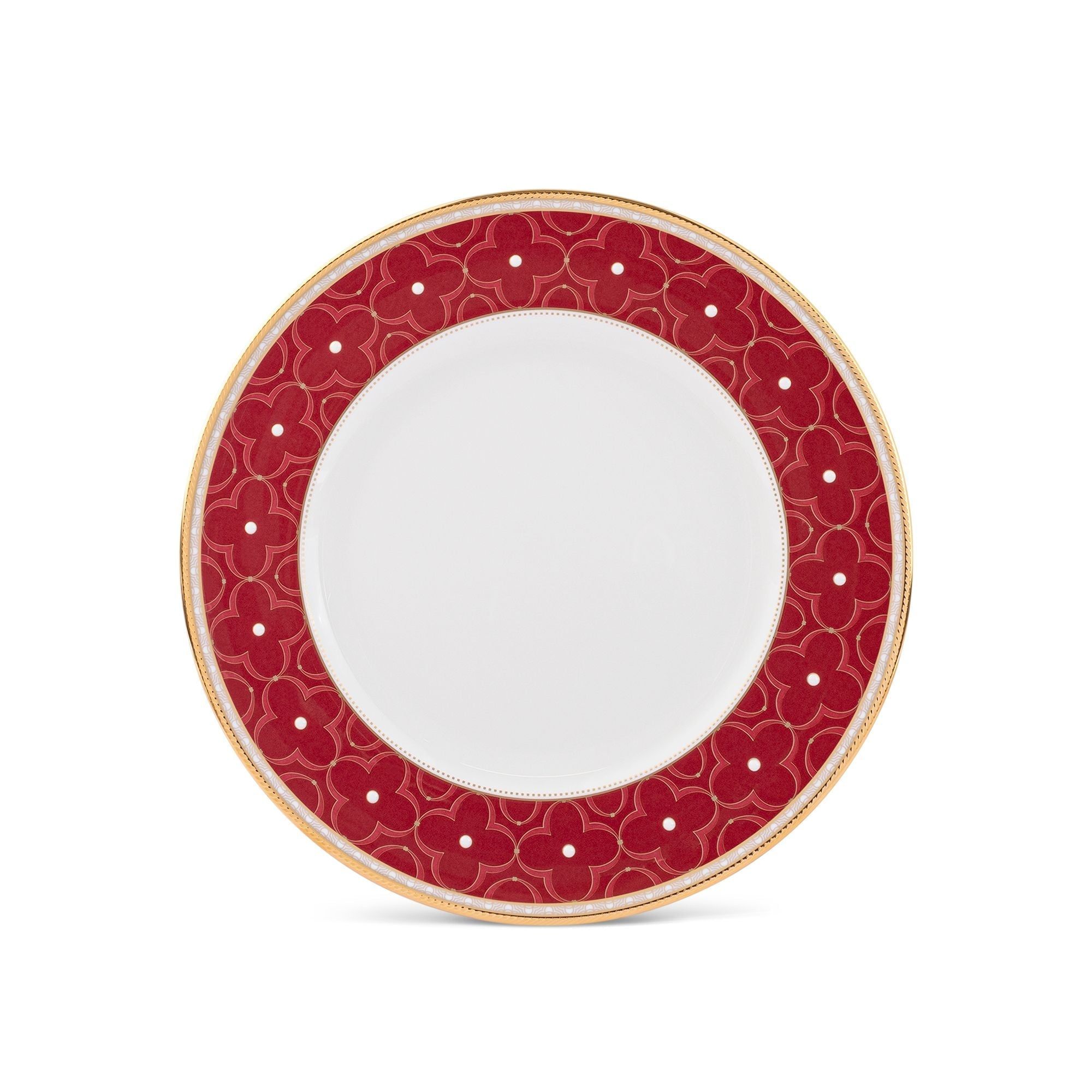 Bộ đĩa tròn cỡ vừa (Đỏ - Xanh) đường kính 24,5cm sứ xương | Noritake Trefolio HC 4977-12L - P97316