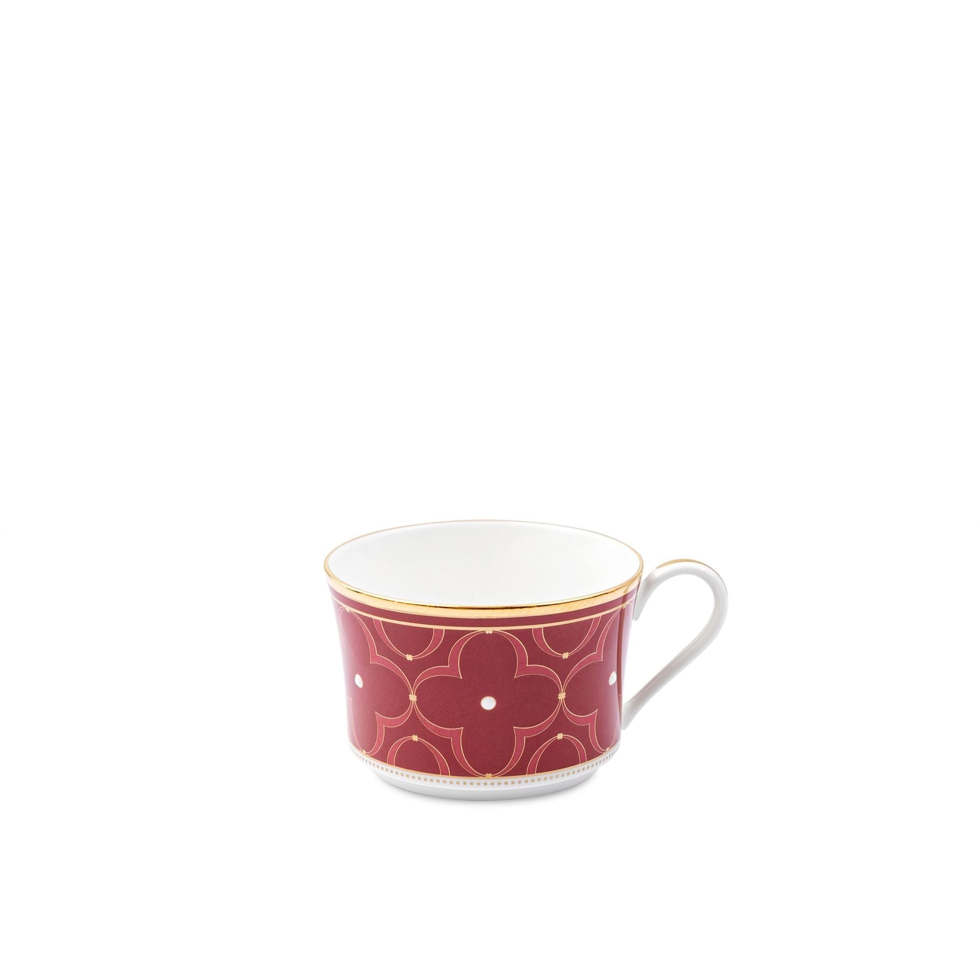 Bộ chén trà (tách trà) dung tích 245ml (Đỏ - Xanh) kèm đĩa lót sứ xương | Noritake Trefolio HC 4977-12L - P93686