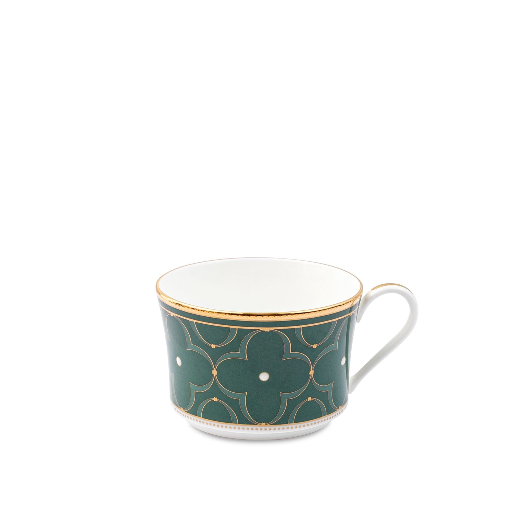 Bộ chén trà (tách trà) dung tích 245ml (Đỏ - Xanh) kèm đĩa lót sứ xương | Noritake Trefolio HC 4977-12L - P93686
