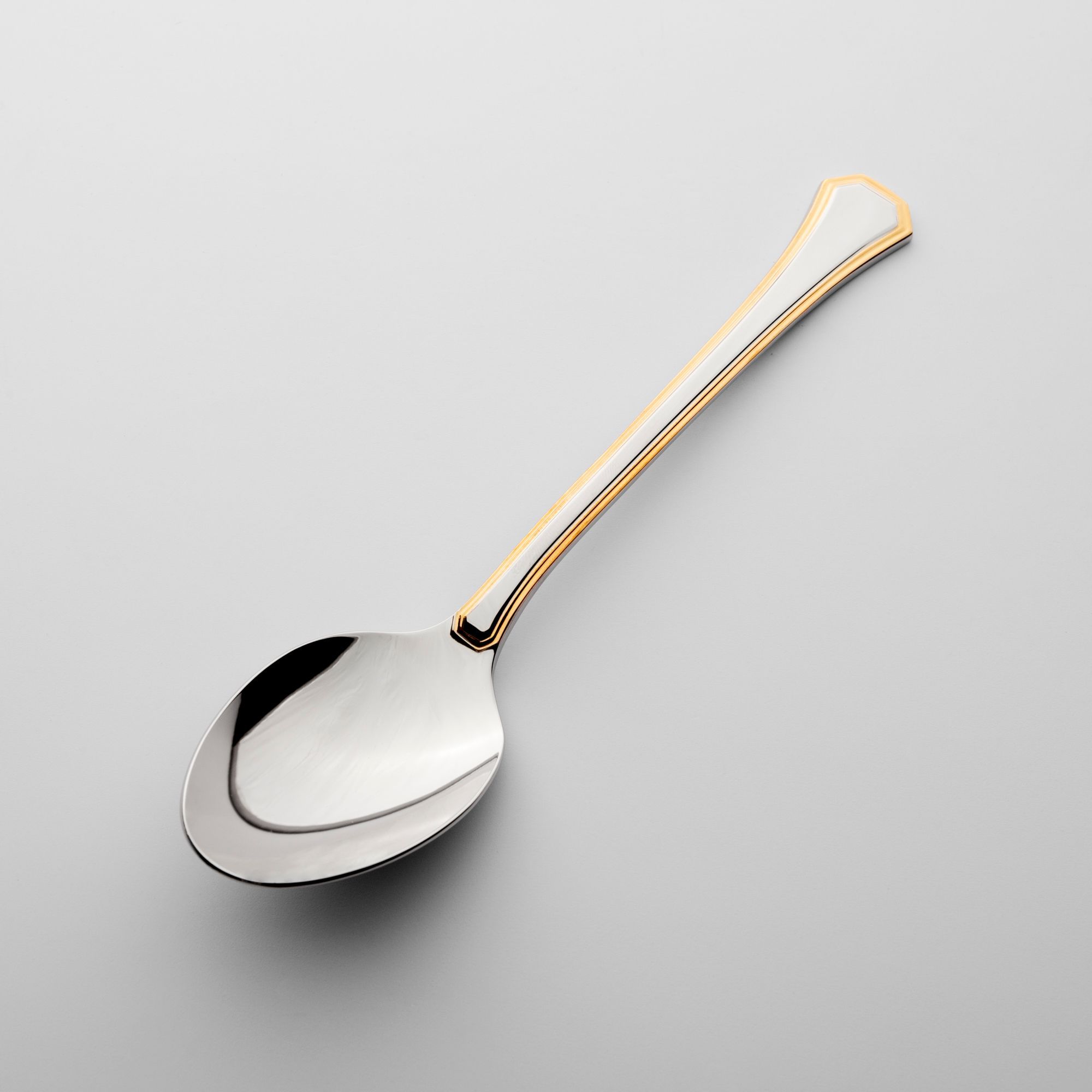 Muỗng (thìa) Dessert mạ vàng dành cho món chính và món tráng miệng dài 183mm | Yamaco Crystal Line G/A CRAS - 11